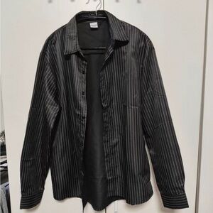 Classic Black Striped Dress Shirt